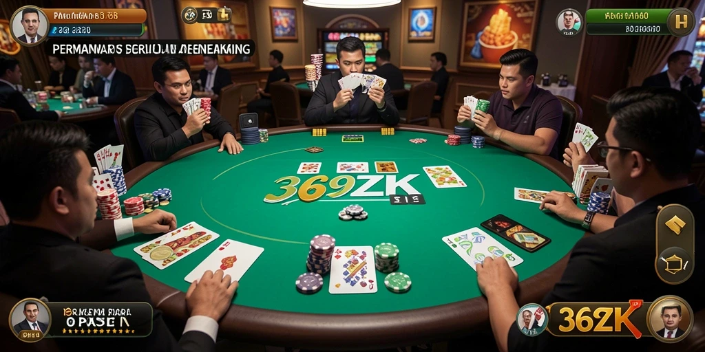 Screenshot gameplay Poker yang menegangkan dan interaktif.