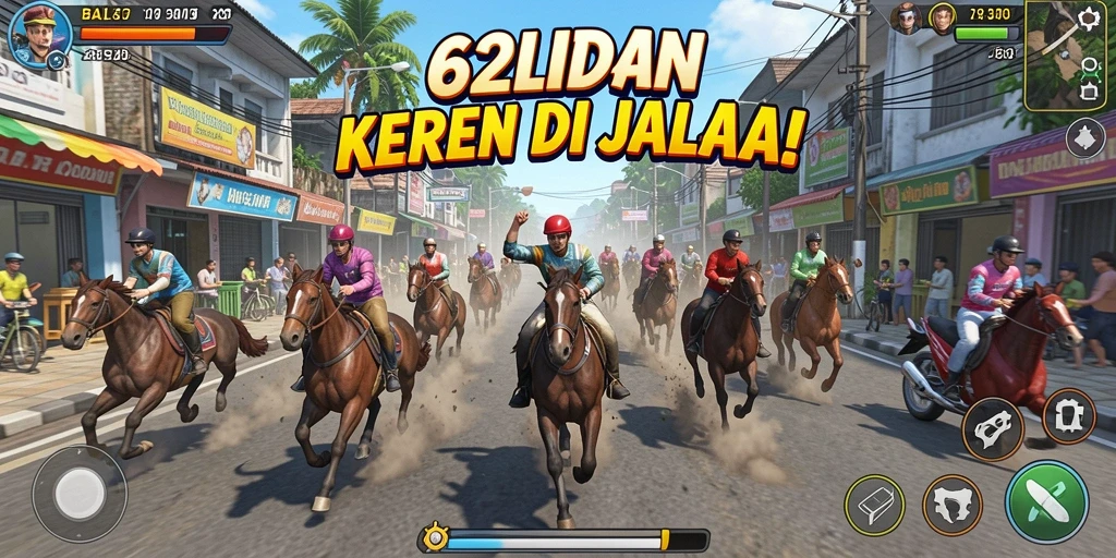 Gameplay seru di 62IDN dengan balapan di jalanan.
