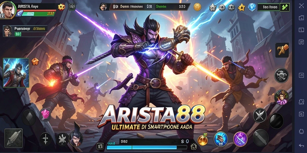 Tampilan gameplay seru dalam ARISTA88 dengan pertarungan epik.