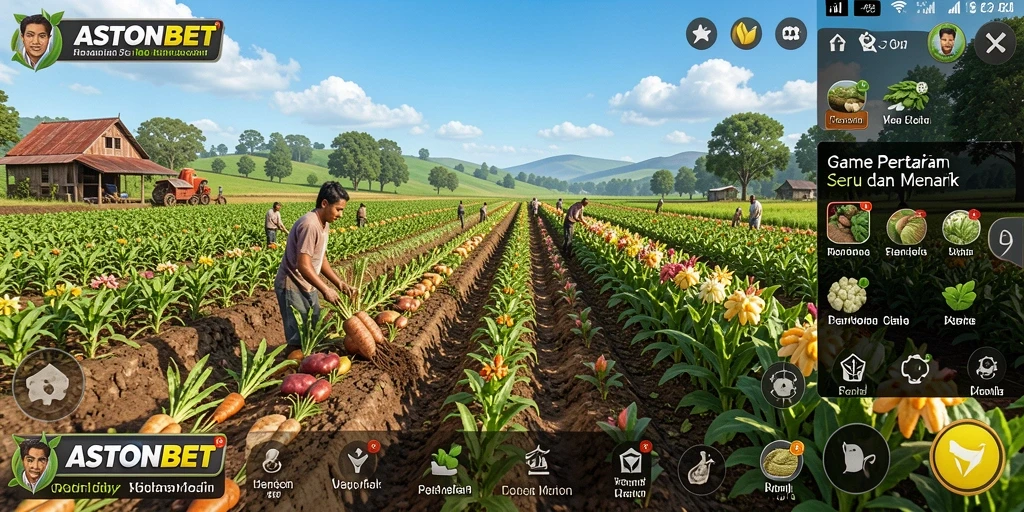 Tampilan menarik dari gameplay ASTONBET dengan berbagai tanaman.