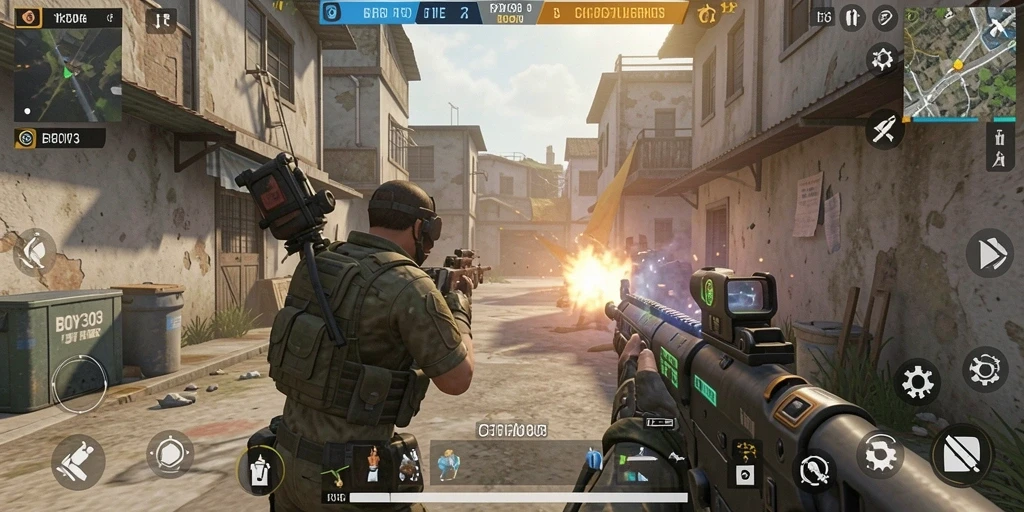 Screenshot utama BOY303 yang menampilkan serunya pertempuran FPS.