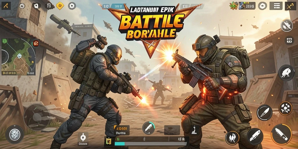 Gameplay seru di LADANG78 dengan pertarungan Battle Royale.