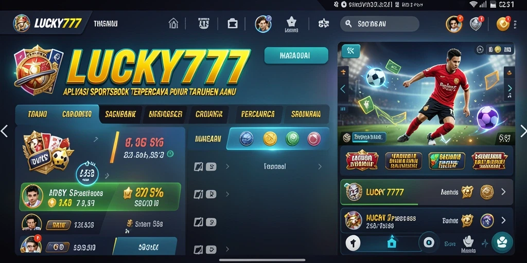 Tampilan LUCKY777 yang menampilkan antarmuka sportsbook yang menarik dan interaktif.