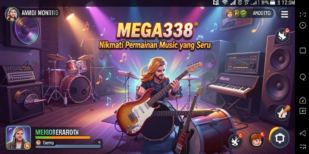 Tampilan gameplay MEGA338 yang menarik dengan berbagai lagu.