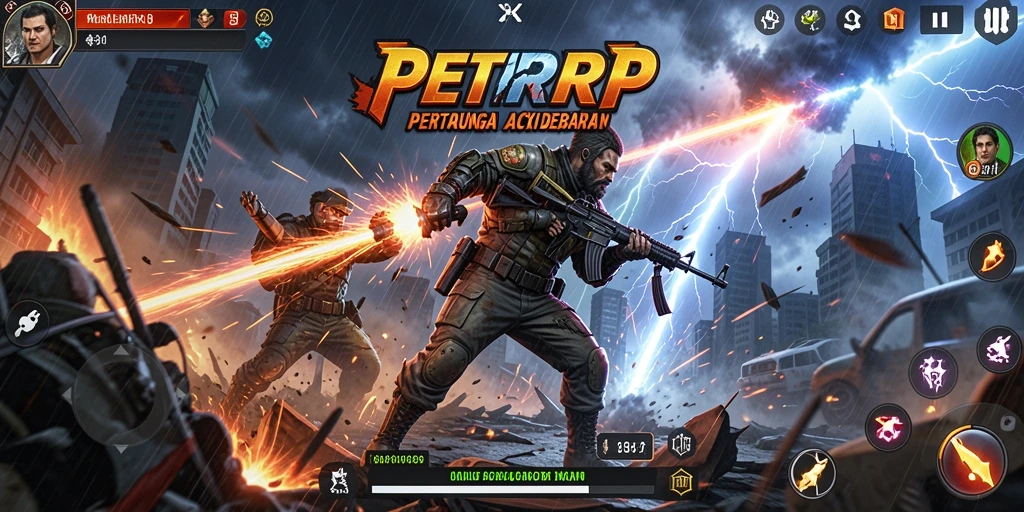 Gameplay seru PETIRRP dengan pertarungan aksi menegangkan.