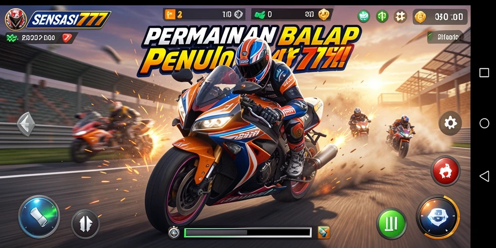 Tampilan memukau dari gameplay balap motor SENSASI777.